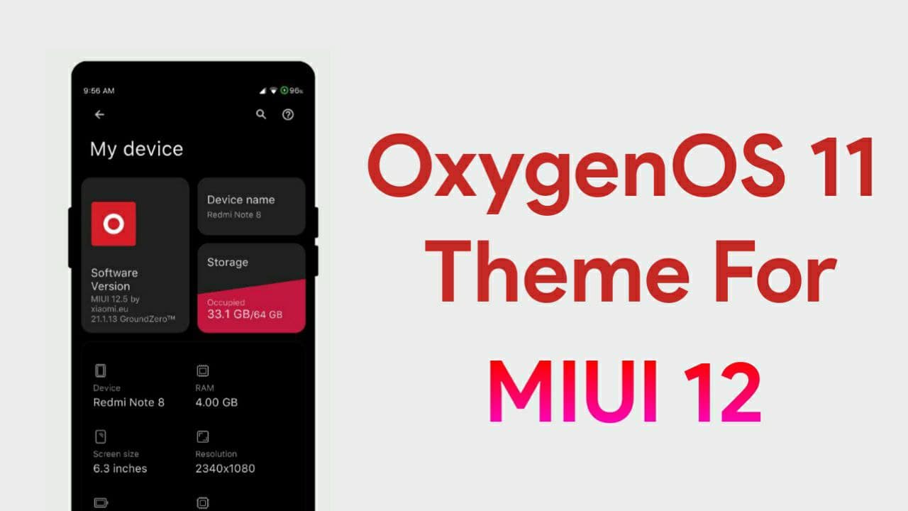 OxygenOS 11 Theme for MIUI 12 Xiaomi Smartphones