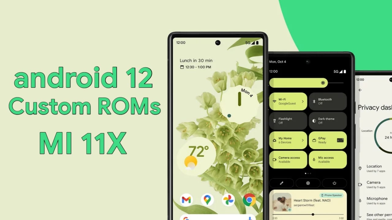 List of Android 12 Custom Roms for MI 11X/Poco F3/Redmi K40 (alioth)
